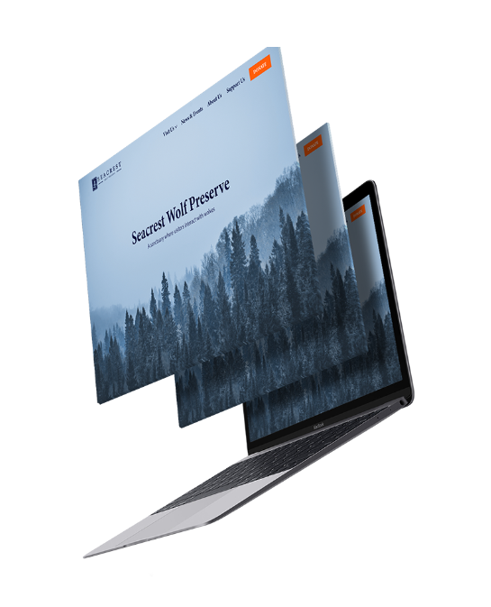 Seacrest Wolf Preserve home page Mockup